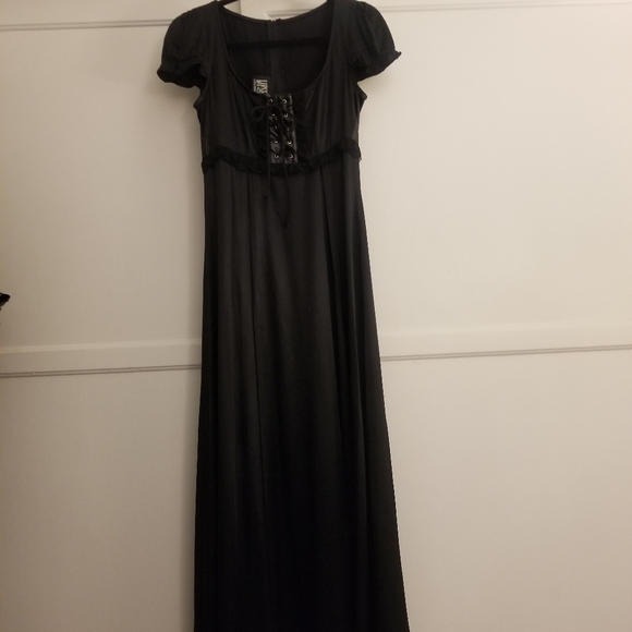 Vintage Lip Service Empire Dress Goth Long Black Babydoll Dress Gown  iuu.org.tr